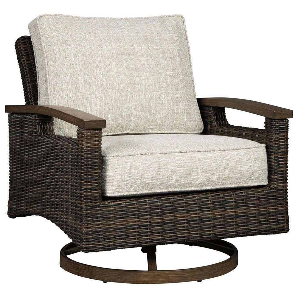 Ashley Paradise Trail Swivel Lounge Chair in Medium Brown (Set of 2), , large