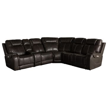 MotoMotion Zion 6-Piece Power Reclining Curved Sectional with Power Headrest in Rainier Steel, , large
