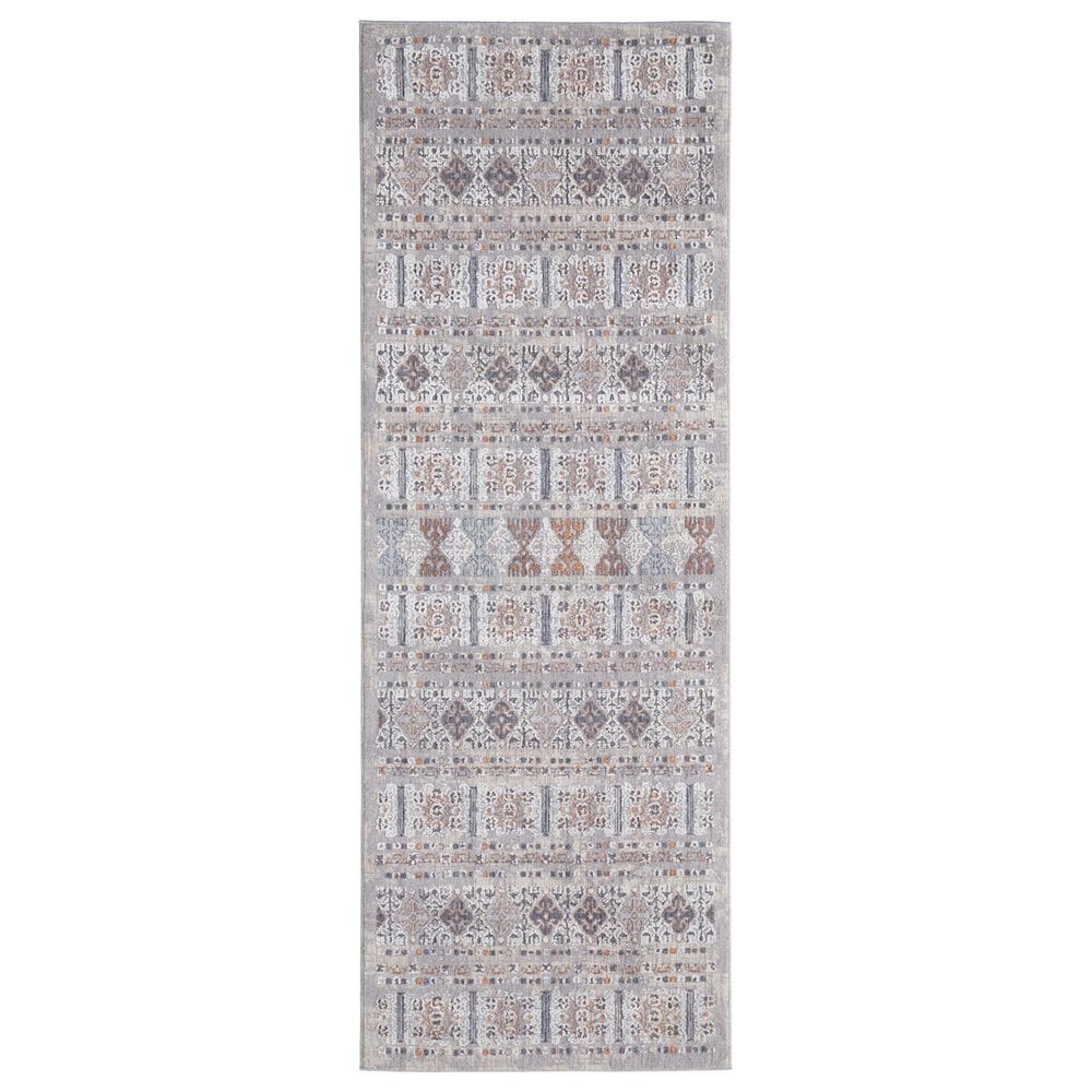 Feizy Francisco 2"10" x 8" Rust and Gray Runner, , large