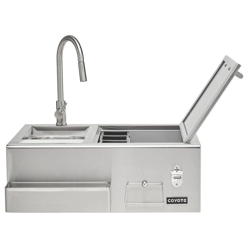Coyote Outdoor 30&quot; Refreshment Center with Sink, Faucet and Drop-In Cooler in Stainless Steel, , large