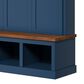 HOMLUX 5-Hook Hall Tree with 3 Hidden Storage in Blue and Walnut, , large