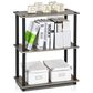 HOMLUX 3-Tier Compact Open Storage Bookshelf in French Oak and Black, , large