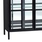 Crestview Collection Hopkins 4-Door Sideboard in Black and Clear, , large