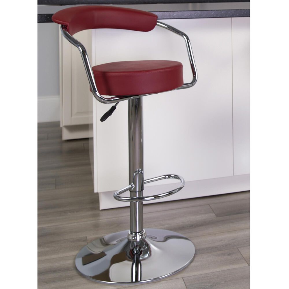 Flash Furniture Adjustable Barstool in Burgundy, , large