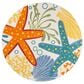 Nourison Aloha 7"10" Round Blue, Yellow and Orange Indoor/Outdoor Area Rug, , large