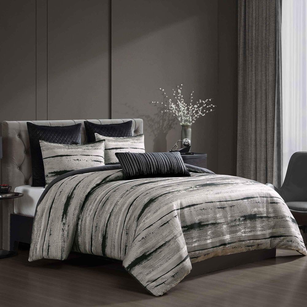Hallmart Collectibles Eris 7-Piece King Comforter Set in Black and Gray, , large