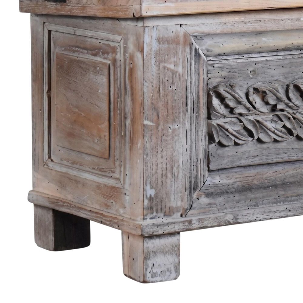 Jaipur Home One of a Kind Old World Treasure Storage Trunk in Brown and weathered Grey, , large
