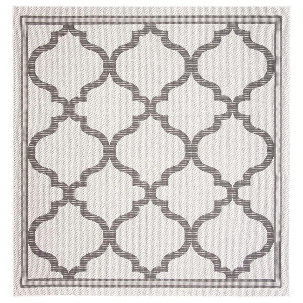 Safavieh Bermuda 6"7" Square Ivory and Grey Indoor/Outdoor Area Performance Rug, , large