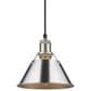 Golden Lighting Orwell 1-Light Small Pendant with Chrome Shade in Pewter, , large