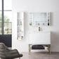 James Martin Mantova 35.4" Single Bathroom Vanity in Glossy White and Champagne Brass with 2 cm Glossy White Solid Surface Top and Rectangular Sink, , large