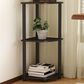 HOMLUX Turn-N-Tube 3-Tier Corner Bookshelf in Dark Walnut, , large