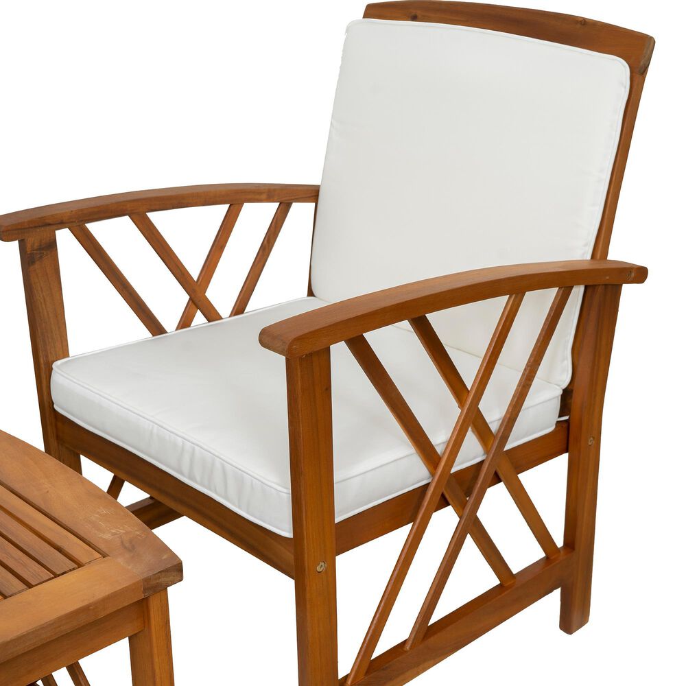 Linon Home Decor Jubil 4-Piece Outdoor Conversation Set in Brown, , large