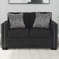 Ashley Jasmine Peaks Stationary Loveseat in Coal, , large