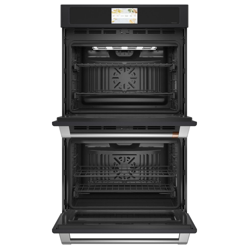 Cafe 2-Piece Kitchen Package with Matte Black 30" Smart Built-In Convection Double Wall Oven and Stainless Steel 36" Touch Control Induction Cooktop, , large
