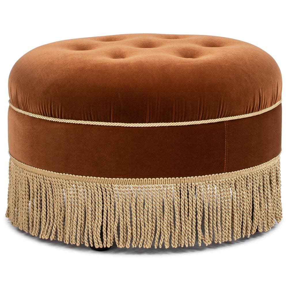 Jennifer Taylor Home Yolanda Standard Ottoman in Burnt Orange and Gold, , large