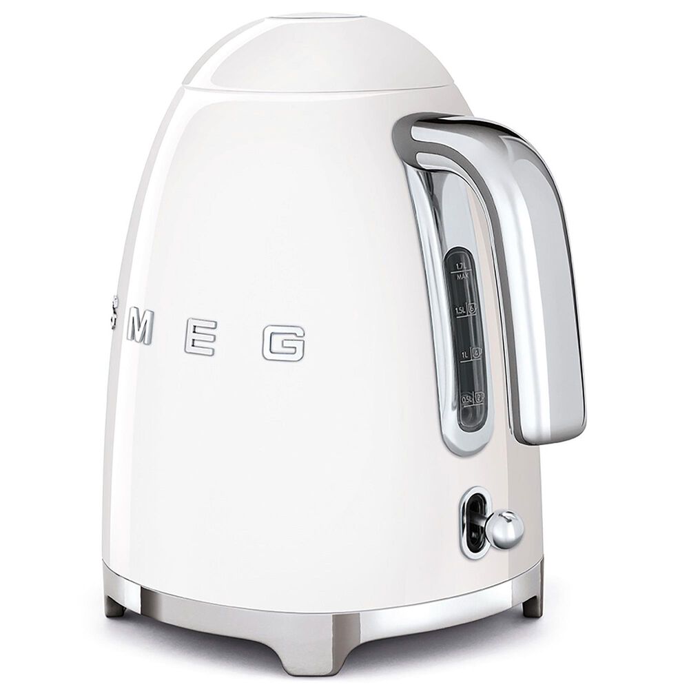 Smeg 7-Cup Stainless Steel Retro Style Electric Kettle in White, , large
