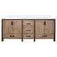 Lexora Home Ziva 80" Double Bathroom Vanity in Rustic Barnwood with 2 cm White Quartz Top and Rectangular Sinks, , large