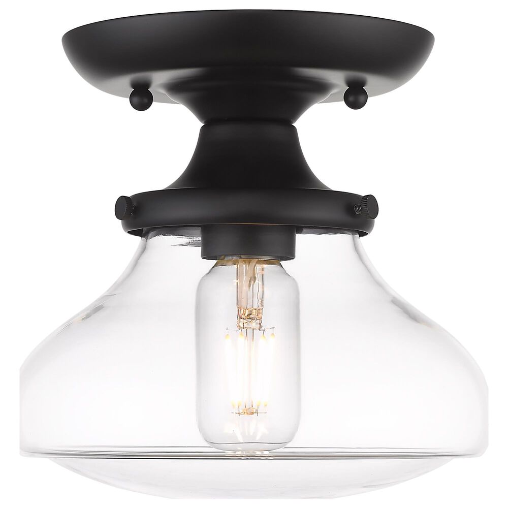Golden Lighting Nash Semi-Flush in Matte Black with Clear Glass, , large