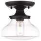 Golden Lighting Nash Semi-Flush in Matte Black with Clear Glass, , large