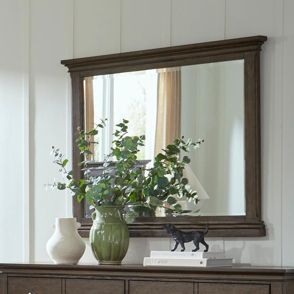 Riva Ridge Oxford 6 Drawer Dresser with Mirror in Cocoa, , large