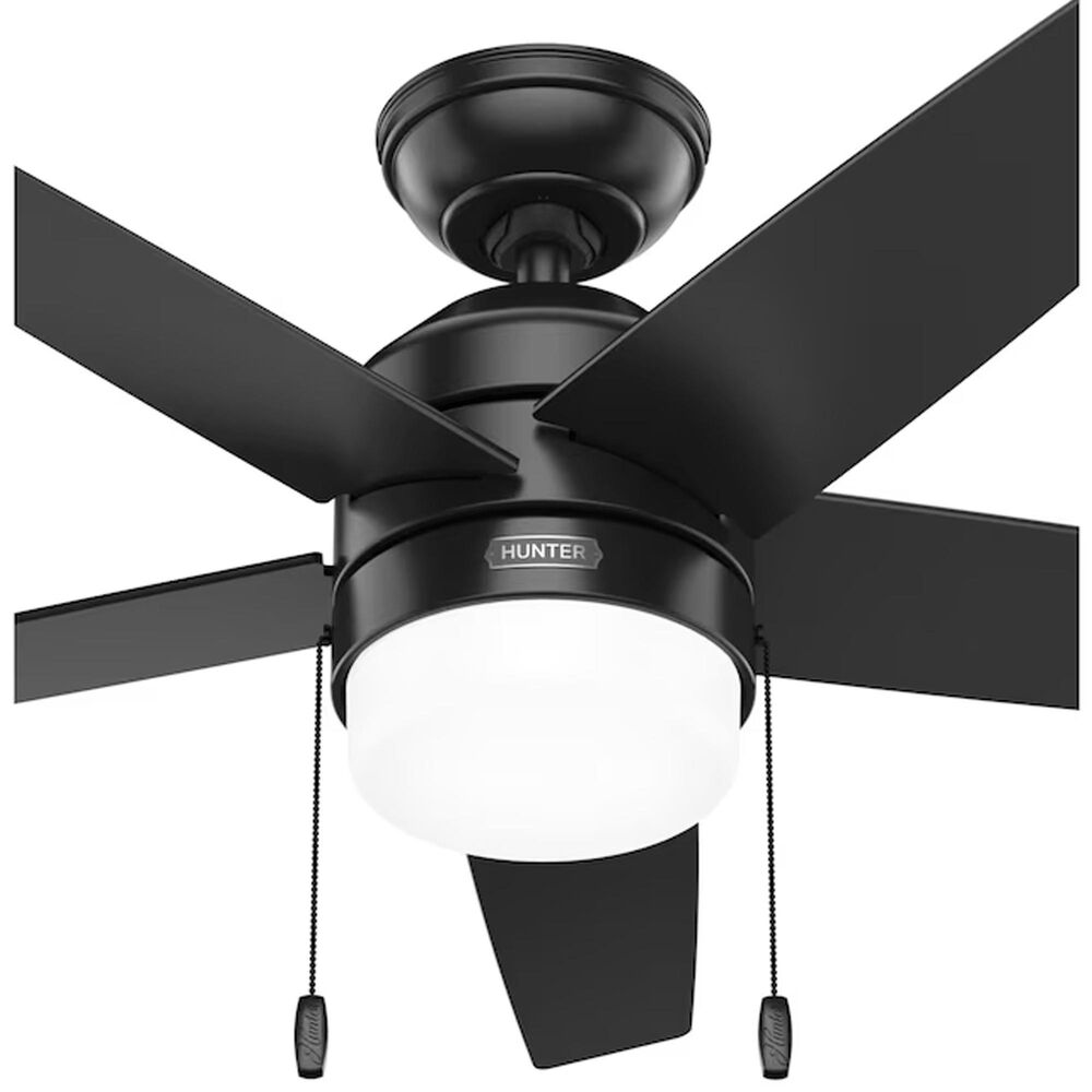 Hunter Bardot 44&quot; LED Indoor Ceiling Fan with Light in Matte Black, , large