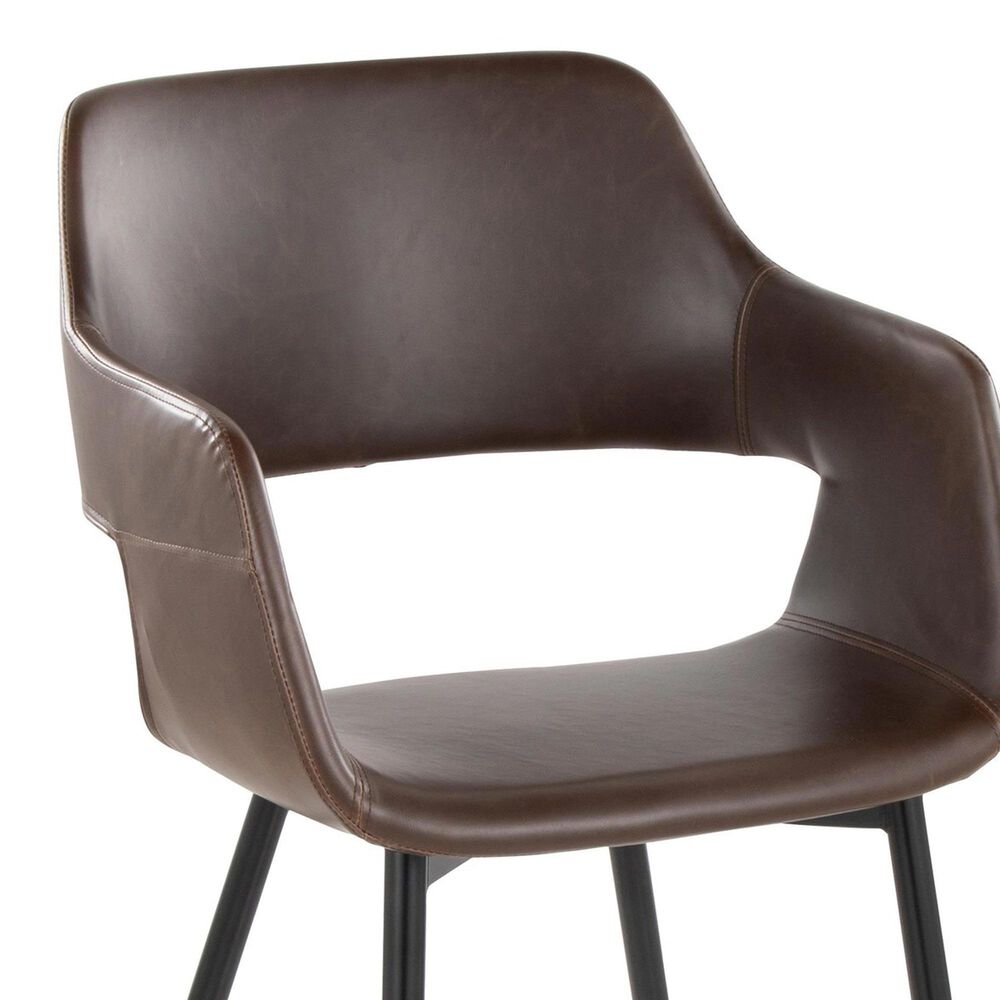 LumiSource Margarite Contemporary Dining/accent Chair in Black Metal and Espresso Faux Leather by LumiSource - Set of 2, , large