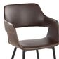 LumiSource Margarite Contemporary Dining/accent Chair in Black Metal and Espresso Faux Leather by LumiSource - Set of 2, , large