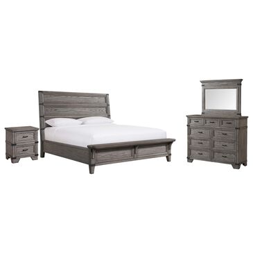 Hawthorne Furniture Forge 4 Piece Queen Bedroom Set in Pewter, , large