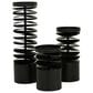 Maple and Jade Metal Decorative Candle Holder in Matte Black (Set of 3), , large