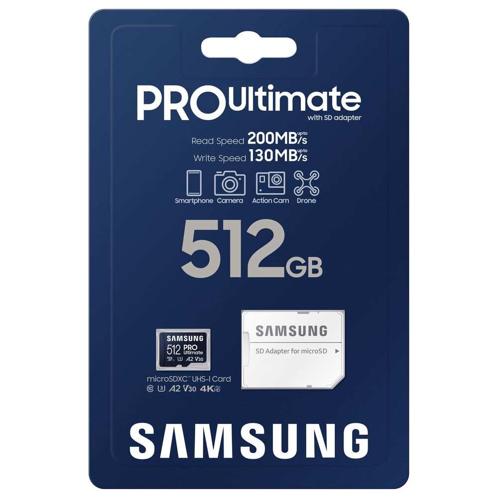 Samsung 512GB Pro Ultimate MicroSD Memory Card in Blue, , large
