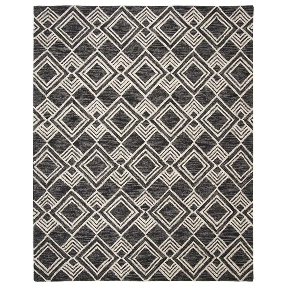 Safavieh Micro-Loop MLP154H 8" x 10" Charcoal and Ivory Area Rug, , large