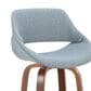 LumiSource Fabrico 30" Swivel Fixed-Height Bar Stool with Blue Noise Fabric Upholstery in Black and Walnut (Set of 2), , large