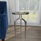 Maple and Jade 22" Round End Table with 3 Tripod Legs in Polished Silver, , large