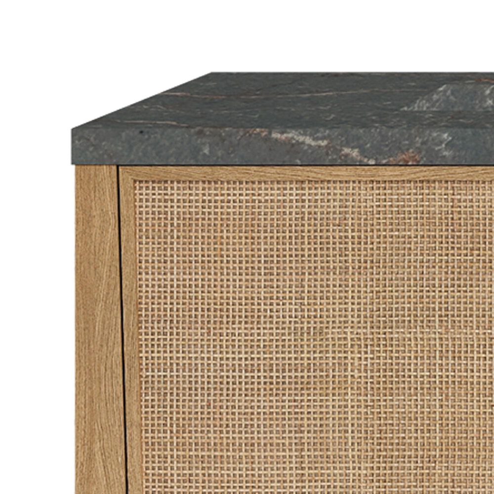 James Martin Vanities Solene 72" Double Bathroom Vanity in Seaside Oak with 3 cm Parisien Bleu Quartz Top, Rectangular Sinks and FreePower Wireless Charger, , large