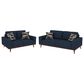 Golden Wave Furniture Heath Stationary Sofa and Loveseat Set in Navy, , large