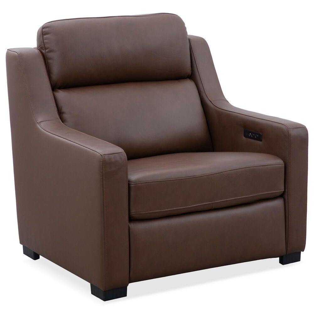 Oxford Furniture Leather Power Recliner in Ajax Umber, , large