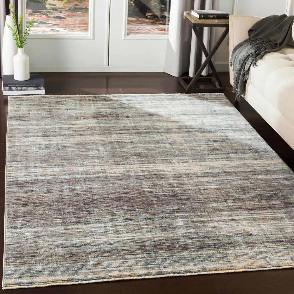 Surya Presidential PDT-2309 5&#39; x 8&#39; Charcoal, Ivory and Blue Area Rug, , large