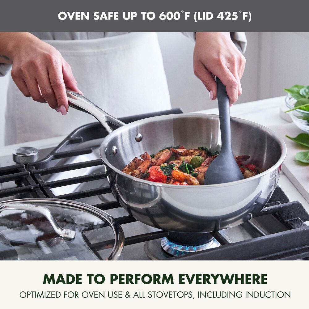 Green Pan Valencia Pro 3.6-Quart Uncoated Chef's Pan with Lid in Stainless Steel, , large
