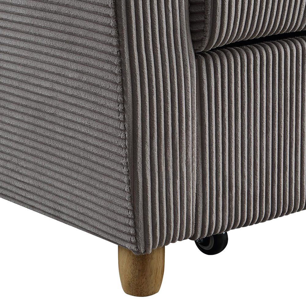 HOMLUX 54" Manual Corduroy Convertible Sleeper Loveseat in Brown, , large