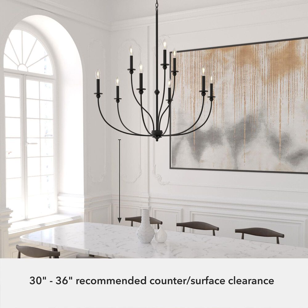 Hunter Southcrest 9-Light Chandelier in Flat Matte Black, , large
