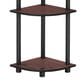 HOMLUX Turn-N-Tube 3-Tier Corner Bookshelf in Dark Cherry and Black, , large