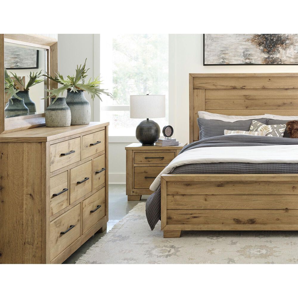 Ashley Galliden California King Panel Bed in Light Brown, , large