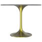 Leisuremod LeisureMod Verve Collection 36 Round Dining Table, Brushed Gold Base with Sintered Stone Grey Top, , large