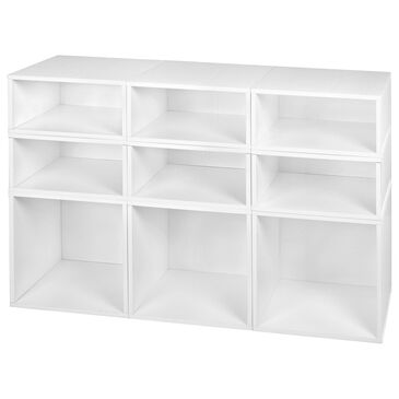 Regency Global Sourcing Niche Cubo 9-Piece Storage Cube Set in White Wood, , large