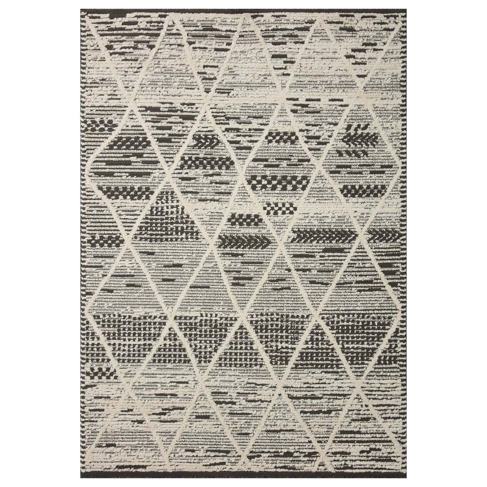 Loloi II Fabian FAB-03 7"10" Square Charcoal and Ivory Area Rug, , large