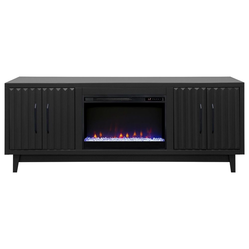 Legends Home Radiance 75" Fireplace TV Stand in Seal Skin Black, , large