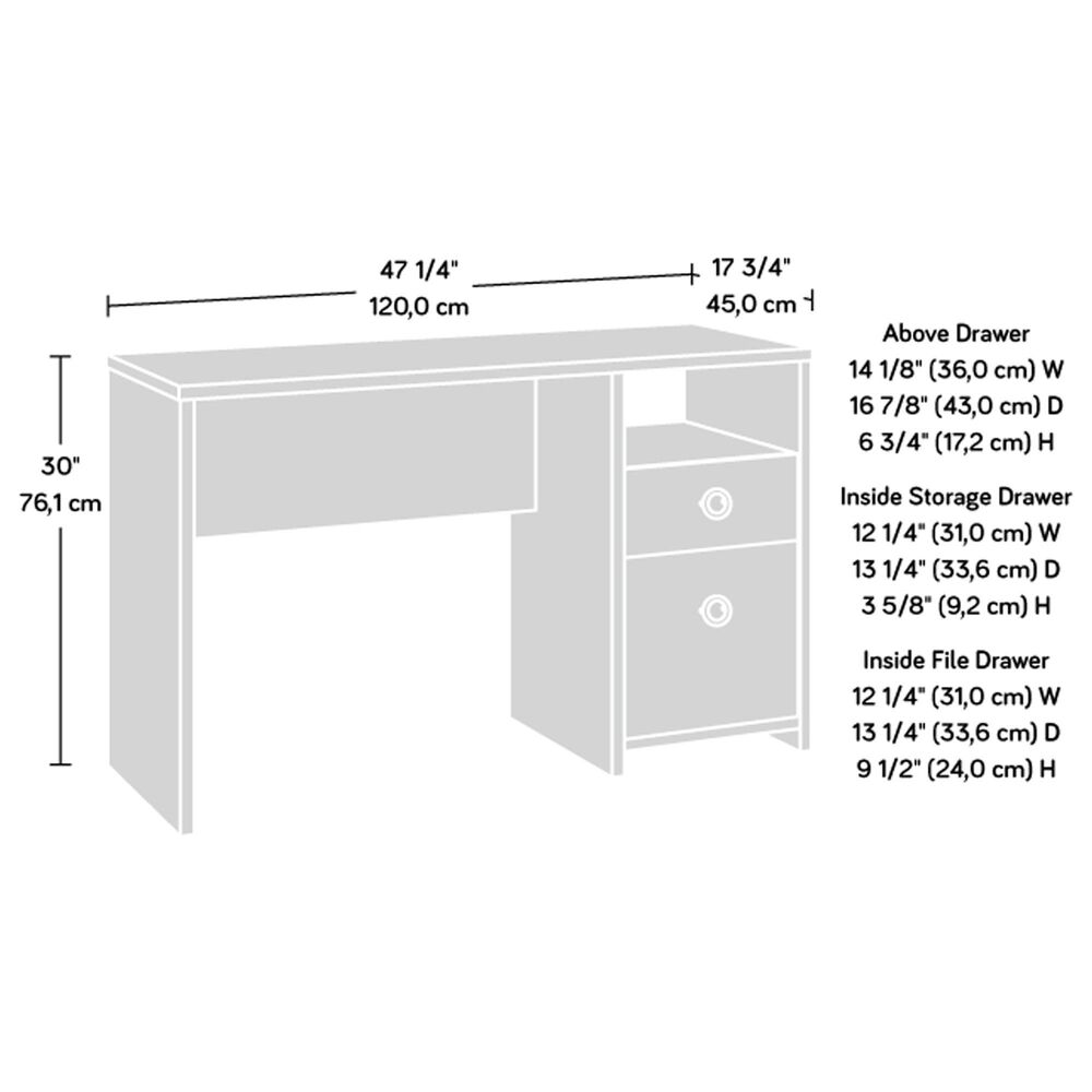 Sauder Grand Coast Writing Desk in Dove Linen, , large