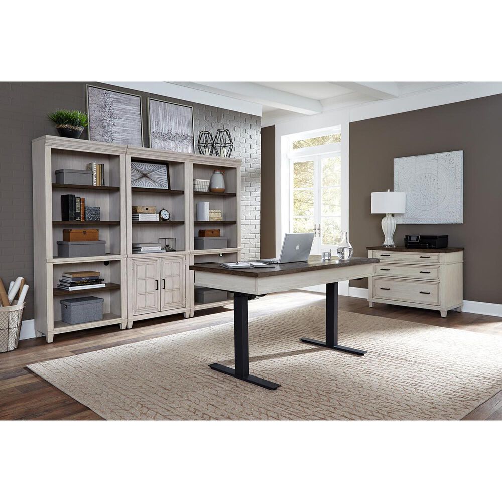 Riva Ridge Caraway Open Bookcase in Aged Ivory, , large