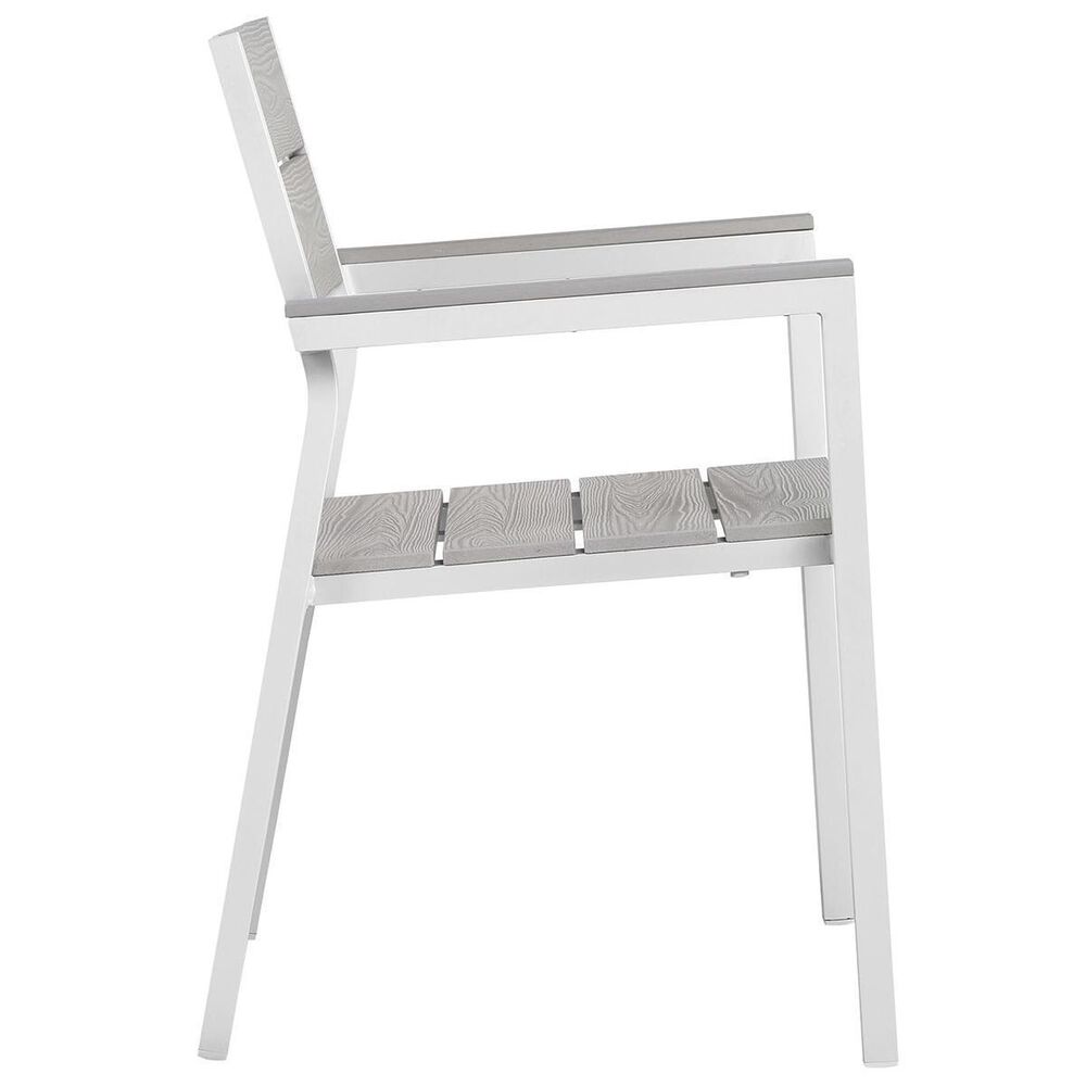Modway Maine 3-Piece Outdoor Patio Bistro Set in White and Light Gray, , large