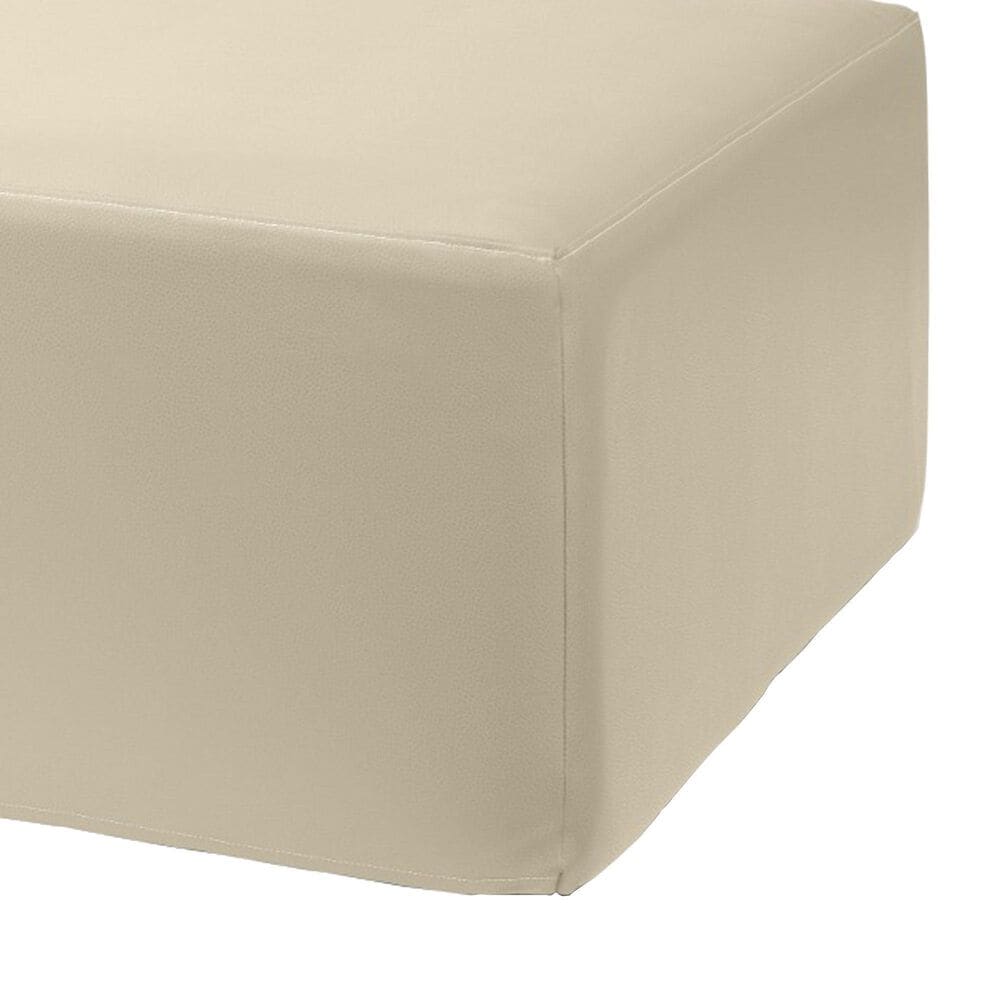Jaxx Fairlie Faux Leather Ottoman in Natural Beige, , large